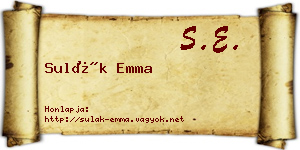 Sulák Emma névjegykártya