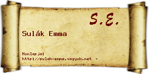 Sulák Emma névjegykártya